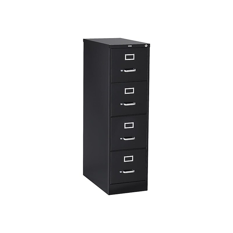 Staples 4-Drawer Vertical File Cabinet, Letter Size, Lockable, 51.97"H x 14.9"W x 26.5"D, Black (59603/25411) image 1