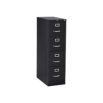 Staples 4 File Drawers Vertical File Cabinet, Locking, Black, Letter, 26.5"D (13444D)