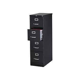 Staples 4 File Drawers Vertical File Cabinet, Locking, Black, Letter, 26.5"D (13444D)