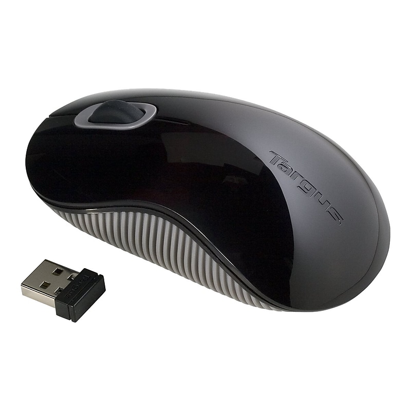Targus Wireless Ergonomic Ambidextrous Optical USB Mouse, Gray/Black (AMW50US) image 1