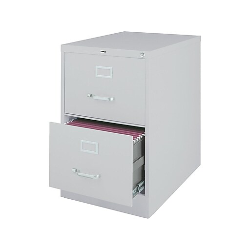 Staples 2 File Drawers Vertical File Locking, Gray, Legal, 26.