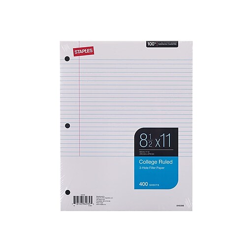 Shop Staples For Staples College Ruled Filler Paper 8 1 2 X 11
