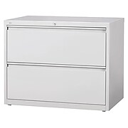 Staples Commercial 2 File Drawers Lateral File Cabinet, Locking, Gray, Letter/Legal, 36"W (20298D)