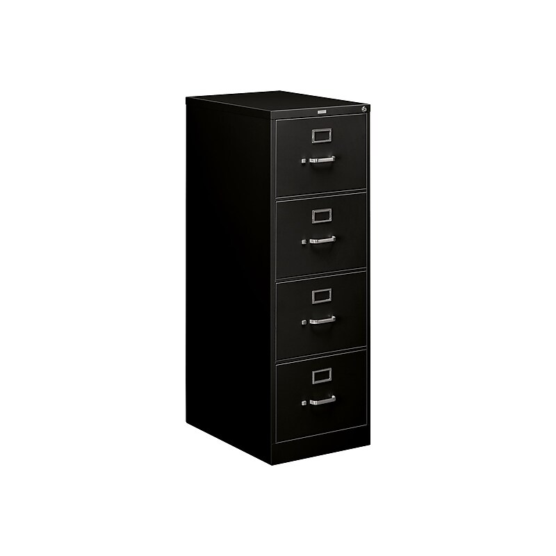 HON 510 Series 4-File Drawers Vertical File Cabinet, Legal Size, Lockable, 51.97"H x 18.27"W x 25"D, Black (514CPP) image 1