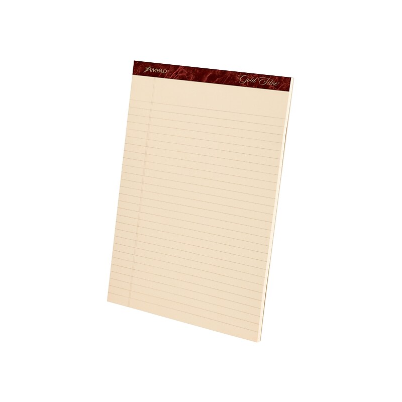 Ampad Gold Fibre Retro Notepad, 8.5" x 11.75", Wide Ruled, Ivory, 50 Sheets/Pad, 12 Pads/Pack (TOP 20-009) image 1