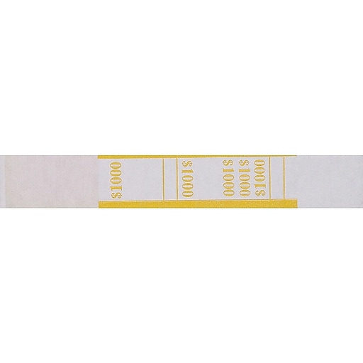 Coin Tainer 1 000 Currency Strap Yellow 1000 Pack At Staples