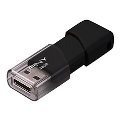 PNY Attaché 32GB USB 2.0 Type A Flash Drive, Black (P-FD32GATT4-GE