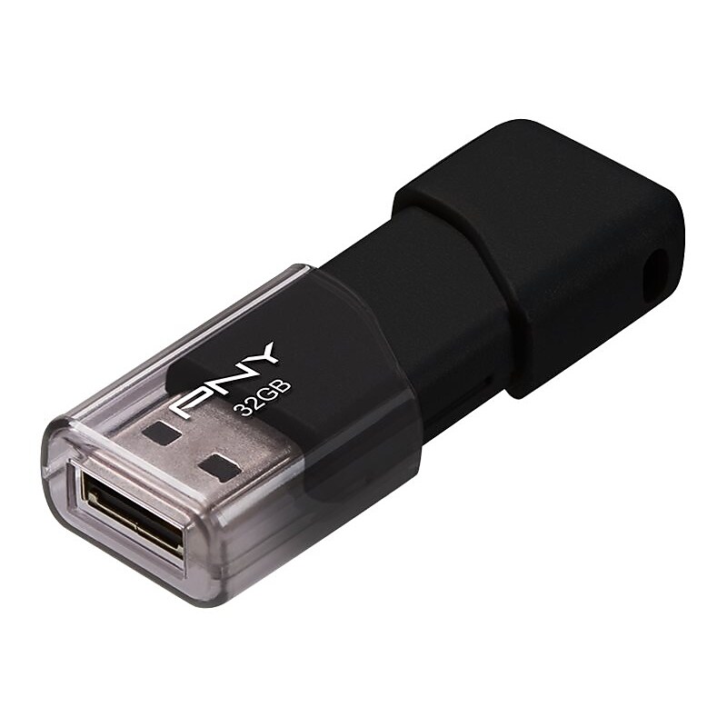 PNY Attaché 32GB USB 2.0 Type A Flash Drive, Black (P-FD32GATT4-GE) image 1