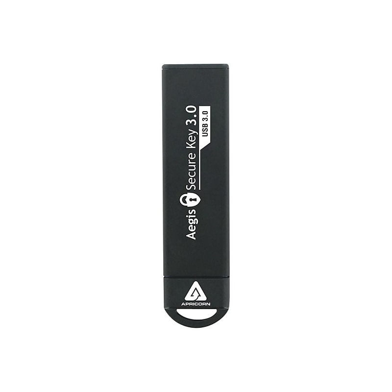 Apricorn Aegis Secure Key 16GB USB 3.0 Type A Flash Drive, Black (ASK3-16GB) image 1