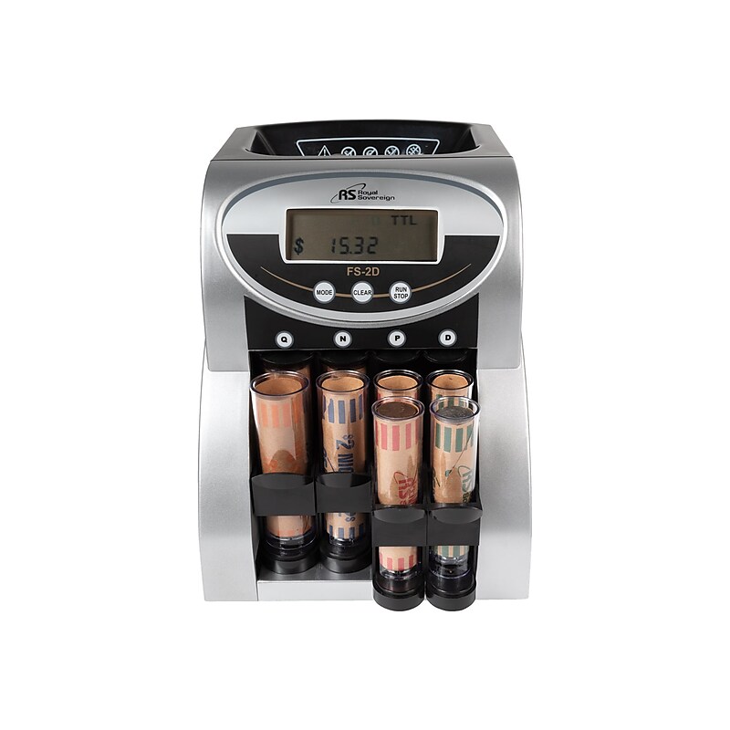 Royal Sovereign 2 Row Electric Coin Counter With Patented Anti-Jam Technology and Digital Counting Display (FS-2D) image 1