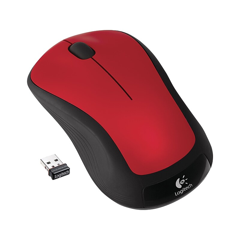 Logitech M310 Wireless Ambidextrous Optical USB Mouse, Flame Red (910-002486) image 1