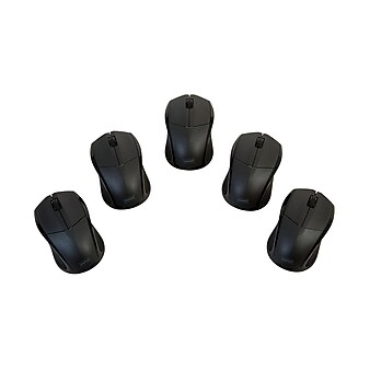 Staples 44900 Wireless Optical Mouse, Black, 5/Pack