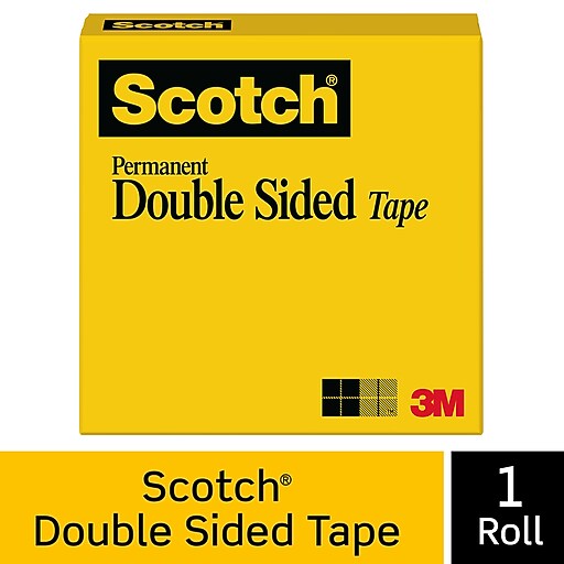 Scotch® Permanent Double Sided Tape Refill, 1/2" x 25 yds., 1" Core, 1