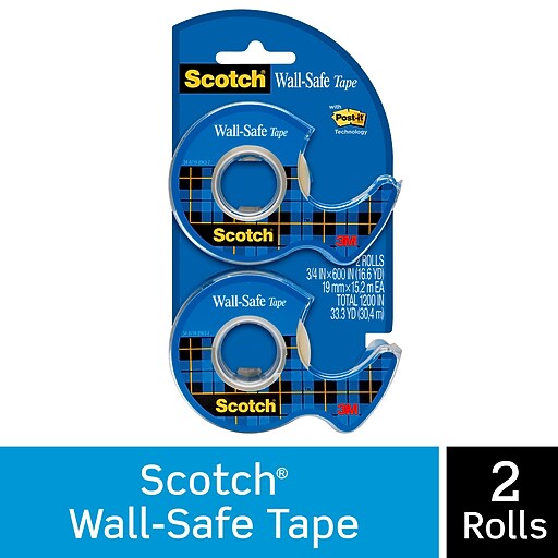 Scotch® WallSafe Tape, 3/4" x 600", 2/Pack (183DM2) at Staples