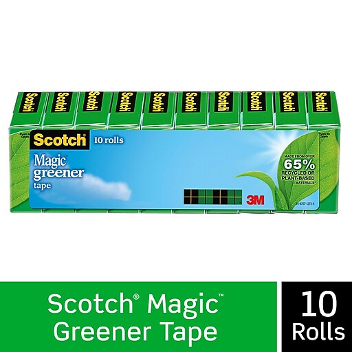 Pack Of 10 Rolls 812 3/4" x 900" Scotch BY 3M Magic Greener Tape 