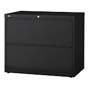 Staples Commercial 2 File Drawer Lateral File Cabinet, Assembled, Black, Letter/Legal, 30"W (20068D)
