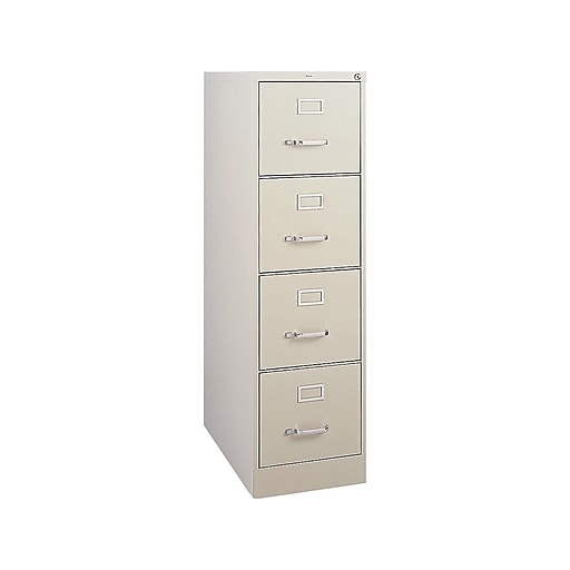 Staples Commercial 4 File Drawer Vertical Cabinet Locking Putty Beige Letter 26 5 D 1344
