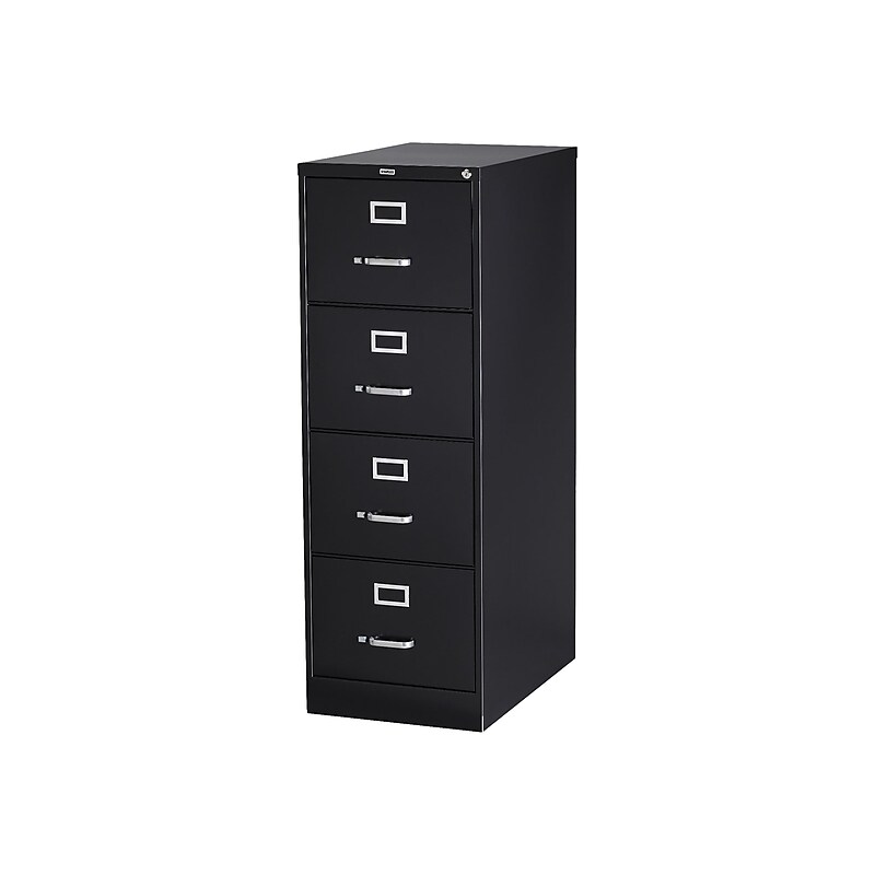 Staples Commercial 4 File Drawer Vertical File Cabinet, Locking, Black, Legal, 26.5"D (13450D) image 1
