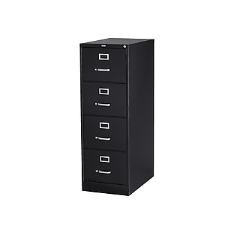 Staples Commercial 4 File Drawer Vertical File Cabinet, Locking, Black, Legal, 26.5"D (13450D)