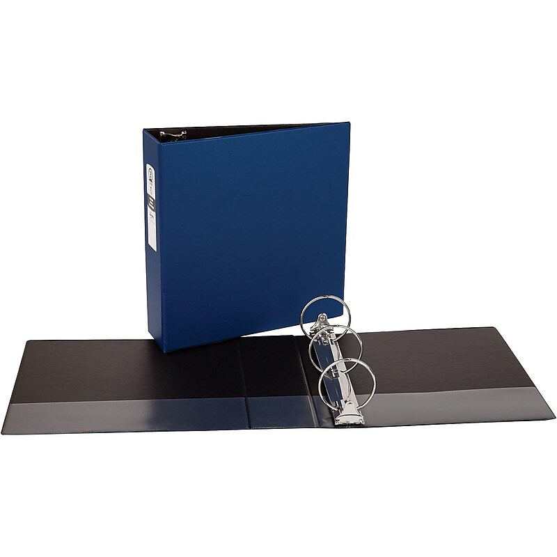 Avery 3" 3-Ring Non-View Binders, Matte Blue/Black Interior (03601) image 1