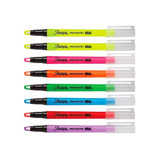 Sharpie Clear View Highlighters Stick, Assorted Fluorescent, 8 Pack (1966798) at Staples