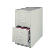 Staples 2-Drawer Vertical File Cabinet, Locking, Letter, Gray, 25"D (25156D-CC)
