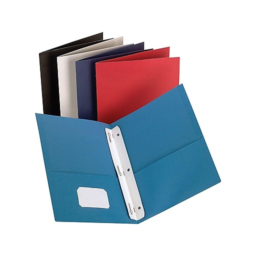 Staples School Grade 2 Pocket Folder with Fasteners Navy 25/BX 578553 