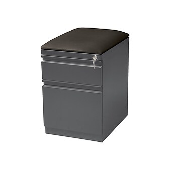 Staples 2-Drawer Vertical File Cabinet, Locking, Letter, Black, 19.88"D (26926D)