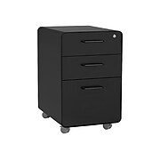 Poppin Stow 3-Drawer Vertical File Cabinet, Locking, Letter/Legal, Black, 20"D (101390)