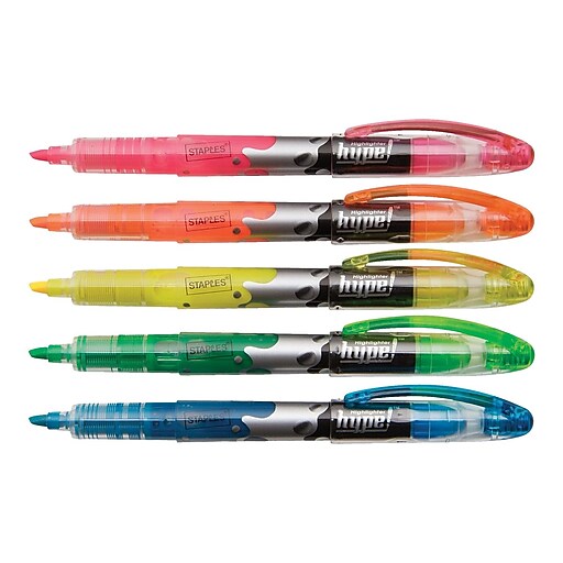 Shop Staples For Staples Hype Liquid Highlighters Assorted 5
