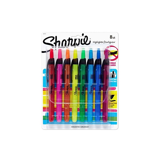Sharpie® Accent® Retractable Pocket Highlighters, Chisel Tip, Assorted