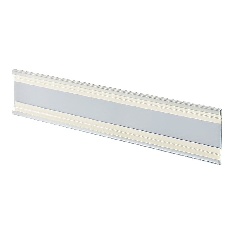 Azar Displays Adhesive Nameplate Sign Holder, 8.5"W x 2"H, Clear, 10/Pack (199608) image 1