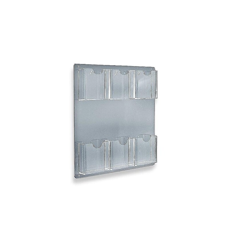 Azar Brochure Holders, 16.5" x 14.5", Vertical, Tabletop, Clear Acrylic, 2/Pack (252066) image 1