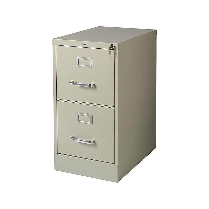 Staples 2-Drawer Vertical File Cabinet, Letter Size, Lockable, 28.38"H x 15"W x 22"D, Putty (22334D) image 1