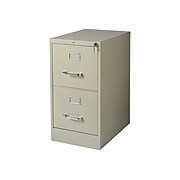 Staples 2-Drawer Vertical File Cabinet, Locking, Letter, Putty/Beige, 22"D (22334D)