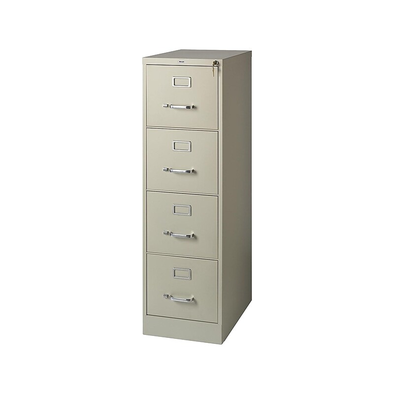 Staples Commercial 4-Drawer Vertical File Cabinet, Letter Size, Lockable, 51.97"H x 15"W x 22"D, Putty (22336D) image 1