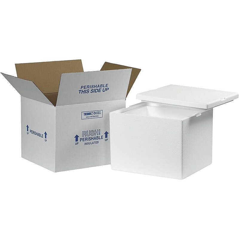 SI Products Insulated Shipping Containers, 12" x 10" x 9", White, Each (229C) image 1