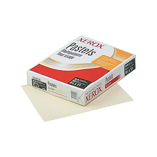 Xerox Vitality Pastel Multipurpose Paper, 20 lbs., 8.5" x 11", Ivory