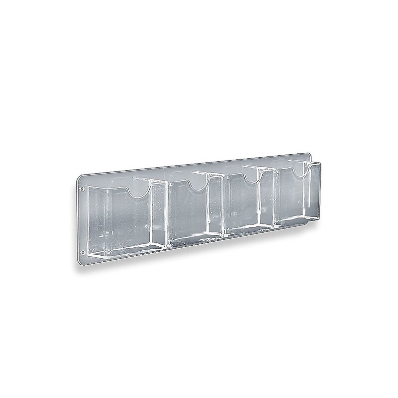 Azar Brochure Holder, 19.5" x 5.5", Horizontal, Wall Mounted, Clear, Acrylic, 2/Pack (252064) image 1