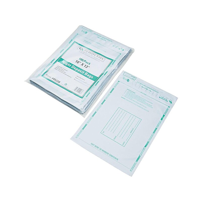 Quality Park Night Redi-Strip Deposit Bags, Opaque 100/Box (45228) image 1