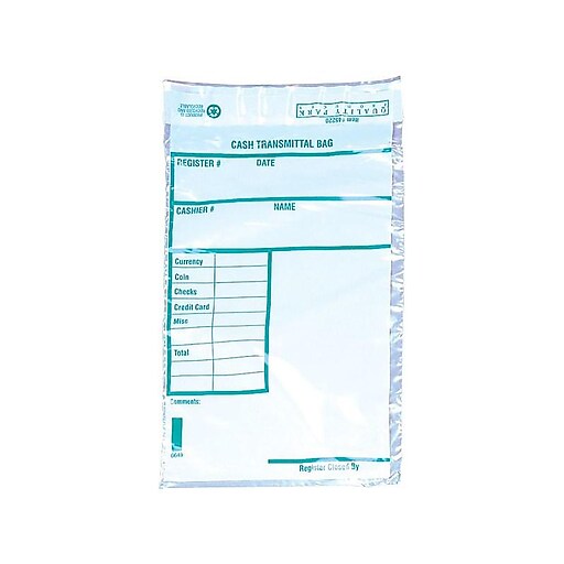 Quality Park Transmittal RediStrip Deposit Bags, Clear, 100/Pack