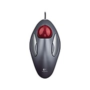Logitech Trackman Marble 910-000806 Optical Mouse, Dark Silver