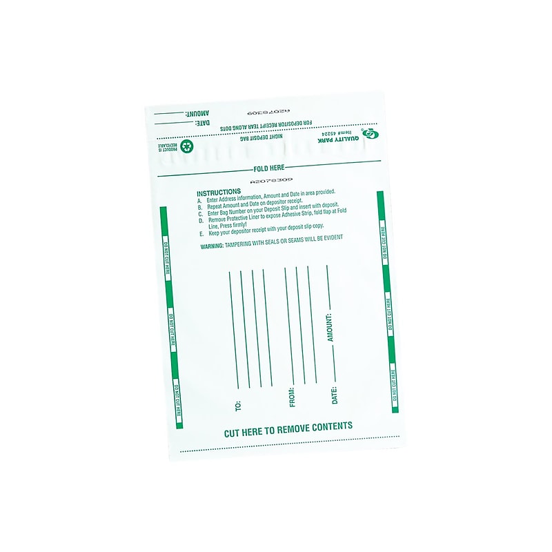 Quality Park Night Deposit Bag - , 8-1/2