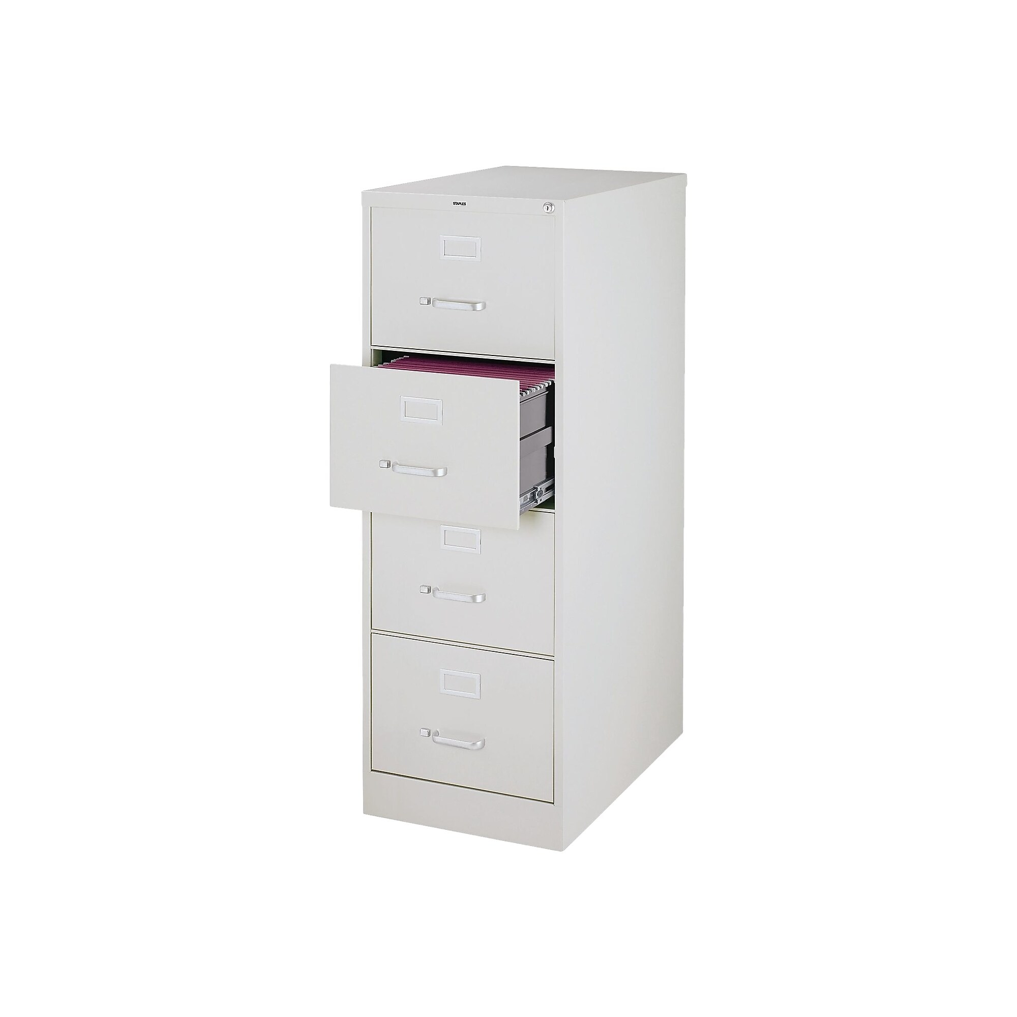 Staples 4-Drawer Vertical File Cabinet, Locking, Letter/Legal, Gray, 25″D (25167D) Sansujyuku sansujyuku.com