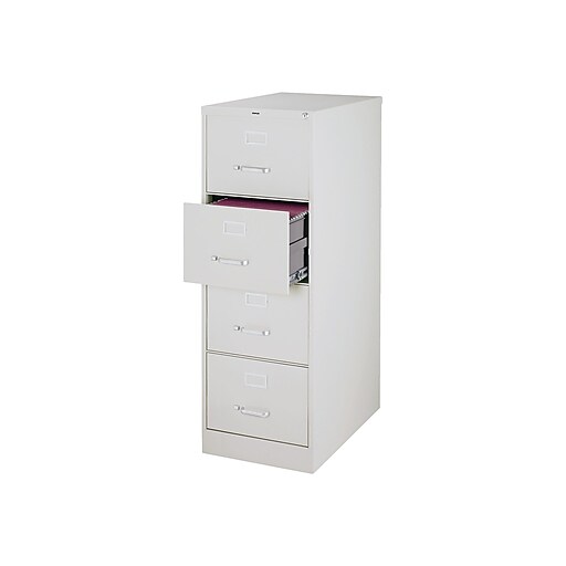 Staples 4-Drawer Vertical File Cabinet, Locking, Letter/Legal, Gray, 25 ...