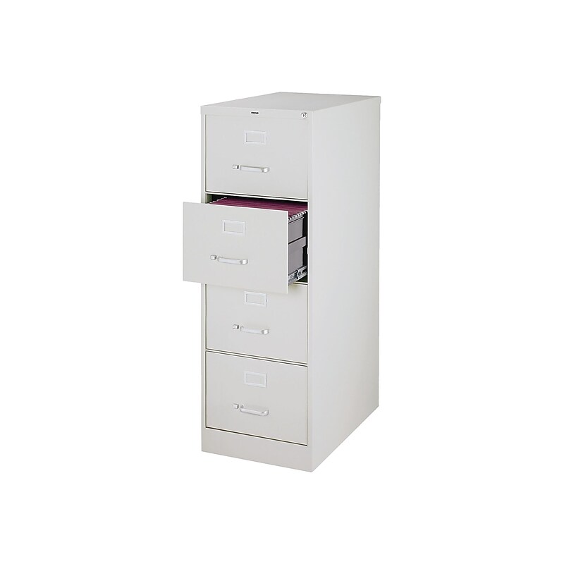 Staples 4-Drawer Vertical File Cabinet, Locking, Letter/Legal, Gray, 25"D (25167D) image 1