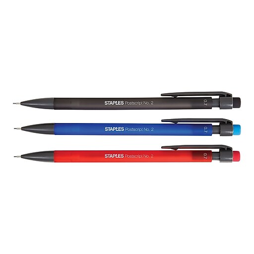 Staples Postscript Mechanical Pencil, 0.7mm, 2 Soft Lead, 2 Dozen