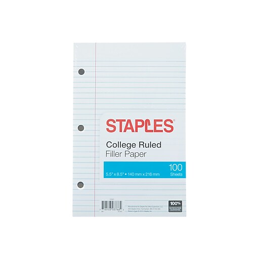 Shop Staples for Staples College Ruled Filler Paper, 5 1/2" x 8 1/2