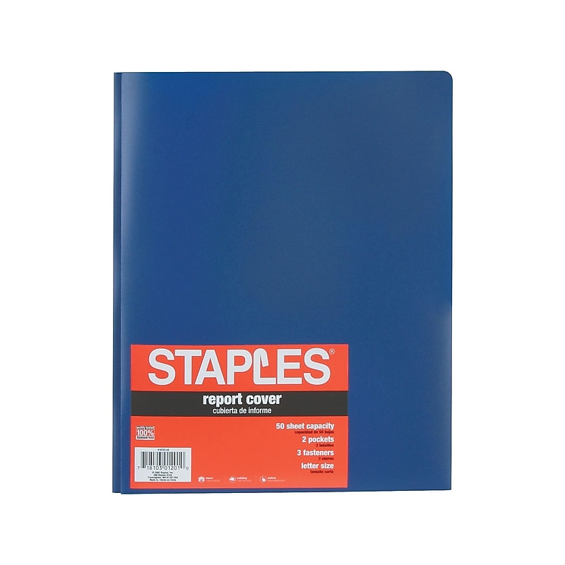 Staples 2-Pocket Fasteners Folder, Blue (21646-CC) image 1