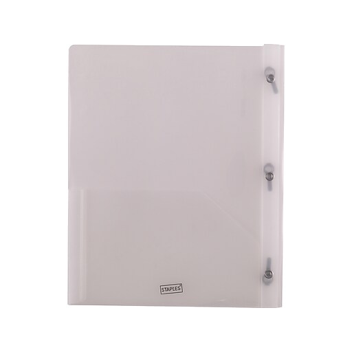 Staples 2-Pocket Presentation Folder with Fasteners, Clear (26387) at ...